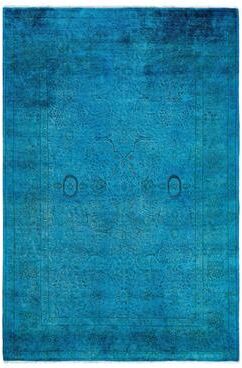 Overton "Fine Vibrance One-of-a-Kind Hand-Knotted Area Rug - Blue, 4' 3"" x 6' 3"" - 4' 3"" x 6' 3"""