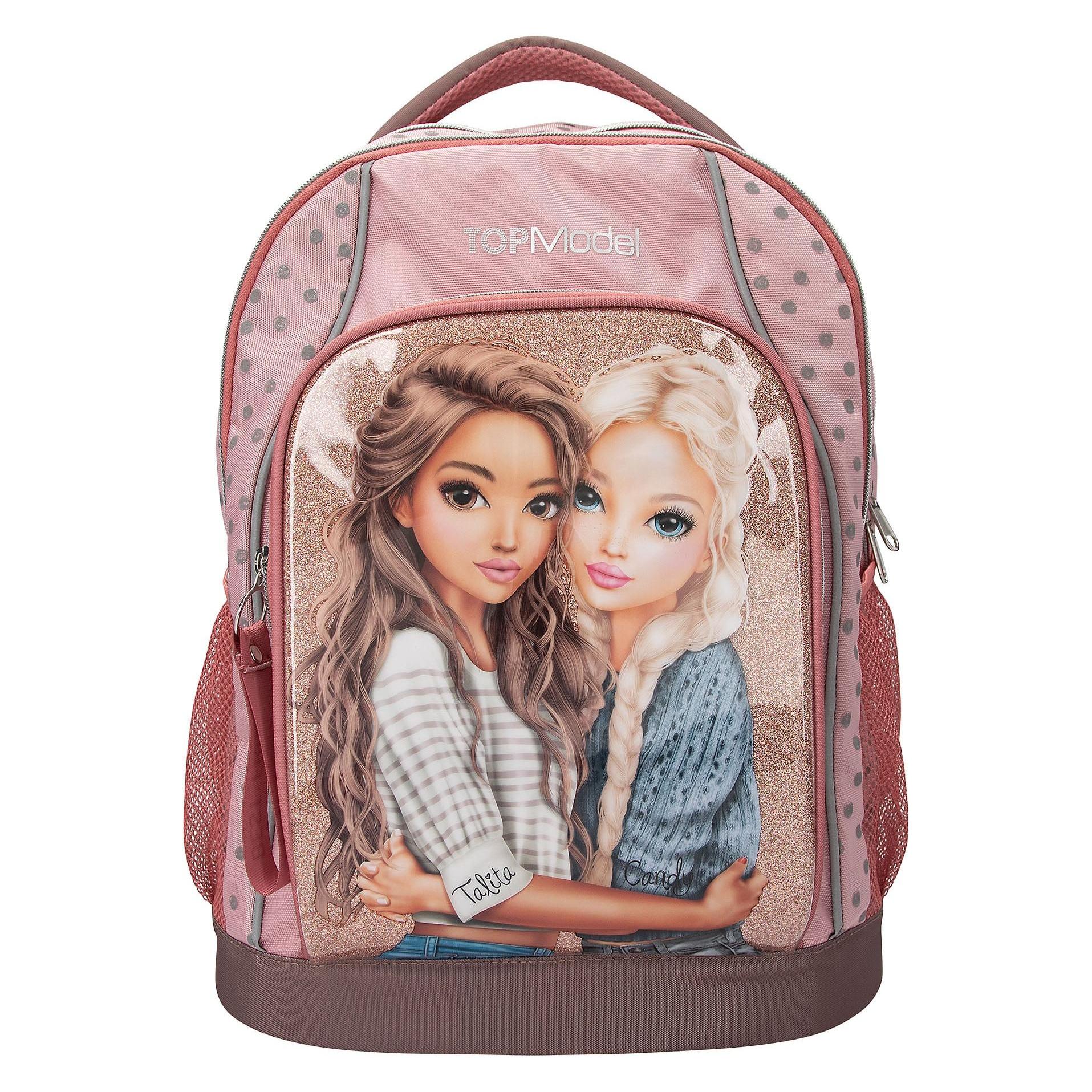 Top Model Topmodel - School Backpack DOTS - Rosé with Grey Dots (0414009)