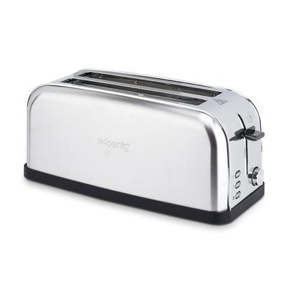 H.Koenig TOAS28 Toaster/Langschlitztoaster mit extra breitem Schlitz / 7 Wärmestufen / 3 Funktionen
