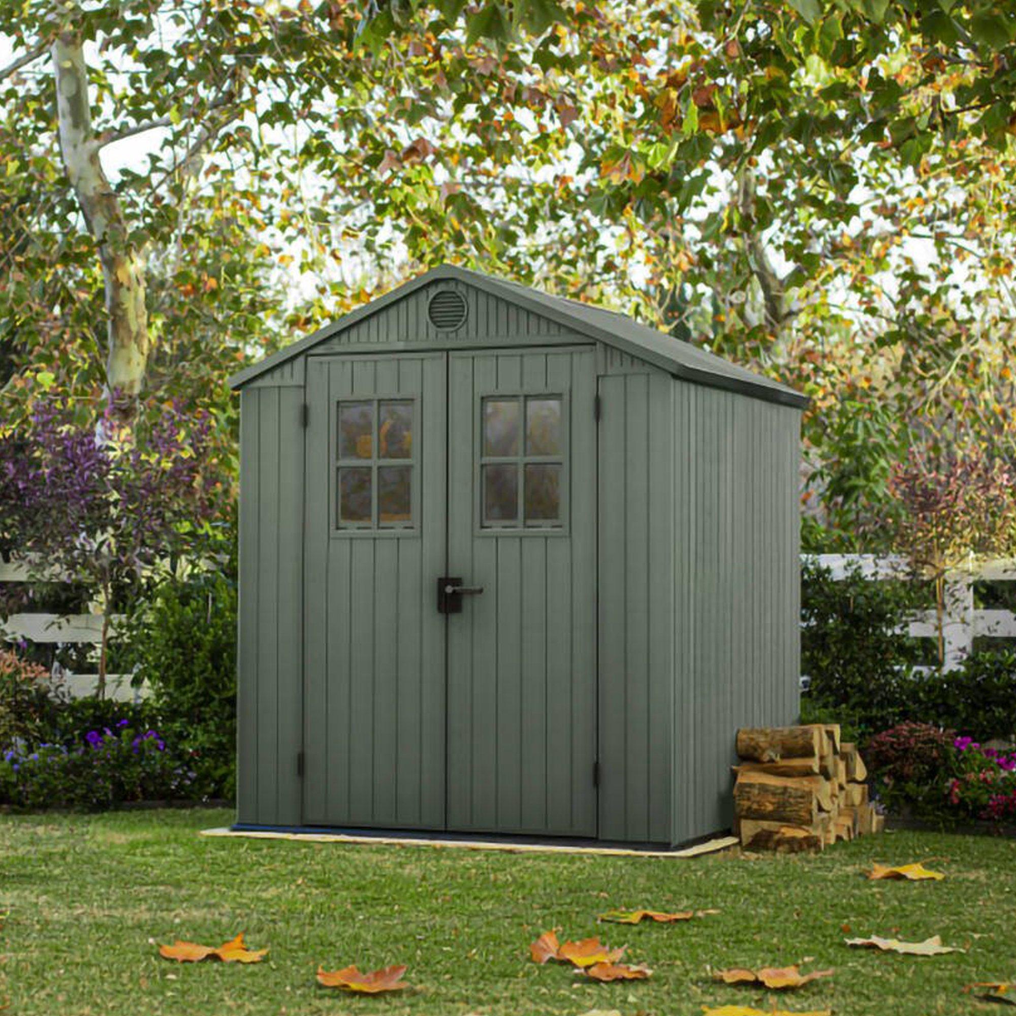 Dmora Gartenhaus Osoyoos 190x183x221h cm Grün, Wetterfest, mit Fenstern