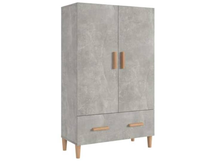Kaorsrow Highboard Betongrau 70x31x115 cm Beistellschrank Holzwerkstoff Stilvoller Beistellschrank für Wohnzimmer und Flur mit 2 Türen, 1 Schublade sowie praktischem Kippschutz.
