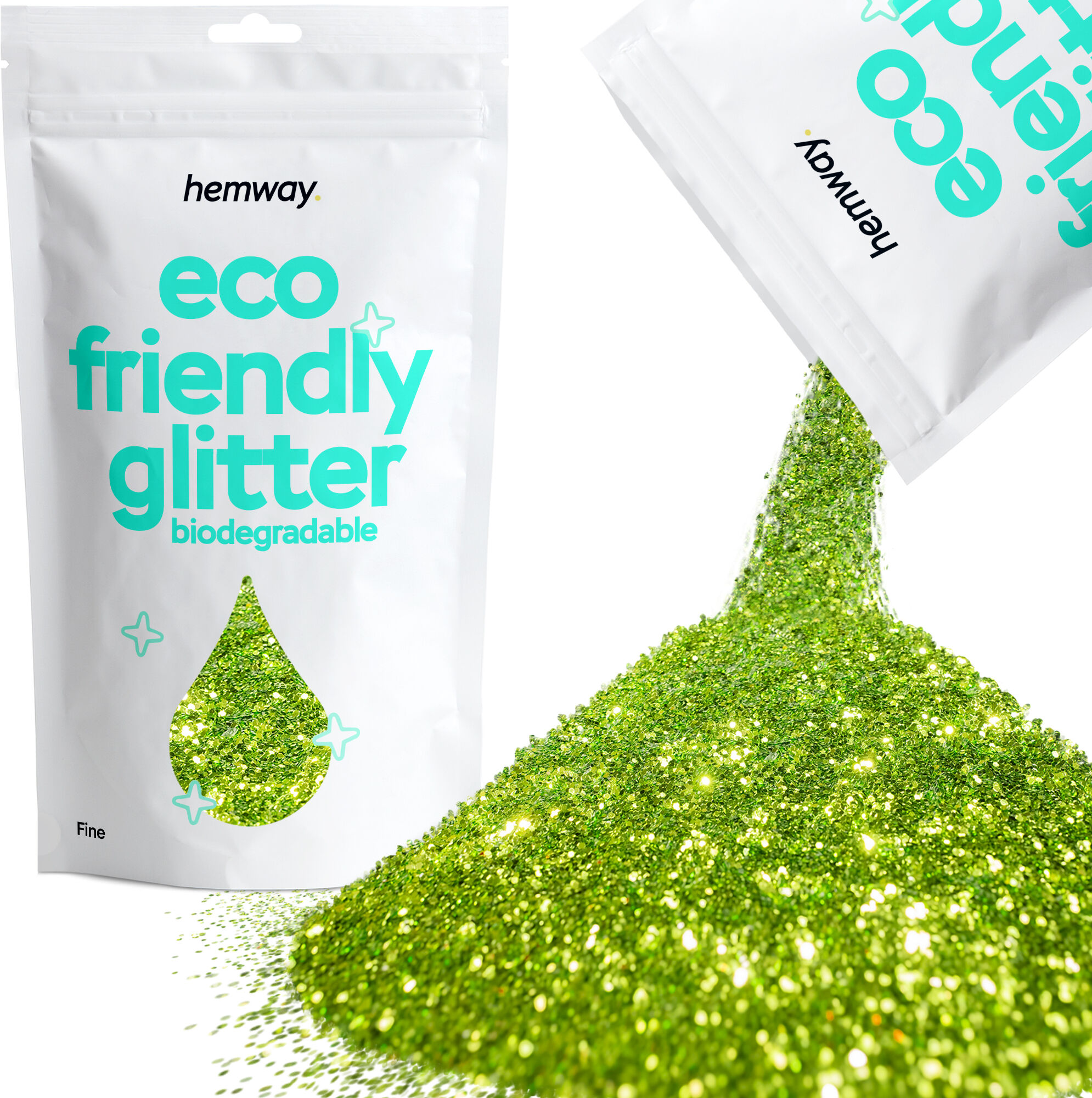 Hemway Biodegradable Eco Friendly Glitter 100g / 3.5oz   Lime Green   DIY, Decoration, Arts & Crafts - Lime Green - Fine 100g