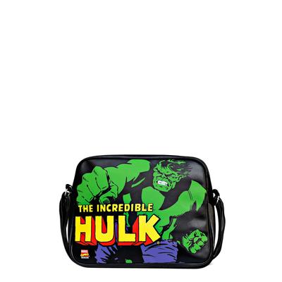 Schultertasche LOGOSHIRT "Hulk", Damen, Gr. B/H/T: 37cm x 28cm, schwarz, Lederimitat, bedruckt, Taschen Schultertasche, mit tollem Print