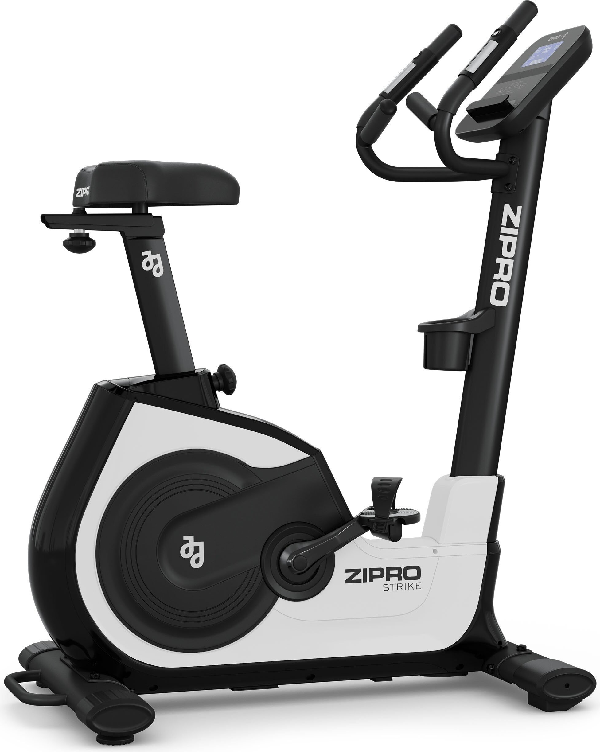 Zipro Heimtrainer Fahrrad Strike White - Design Fitnessbike in Weiß Bis 150kg Belastbar Magnetischer Hometrainer mit AppAnbindung Verstellbarem Sattel