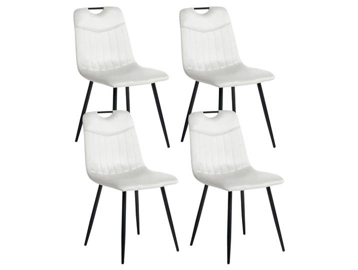 ESSZIMMERSTUHL 4er-Set Cremeweiß Argyle