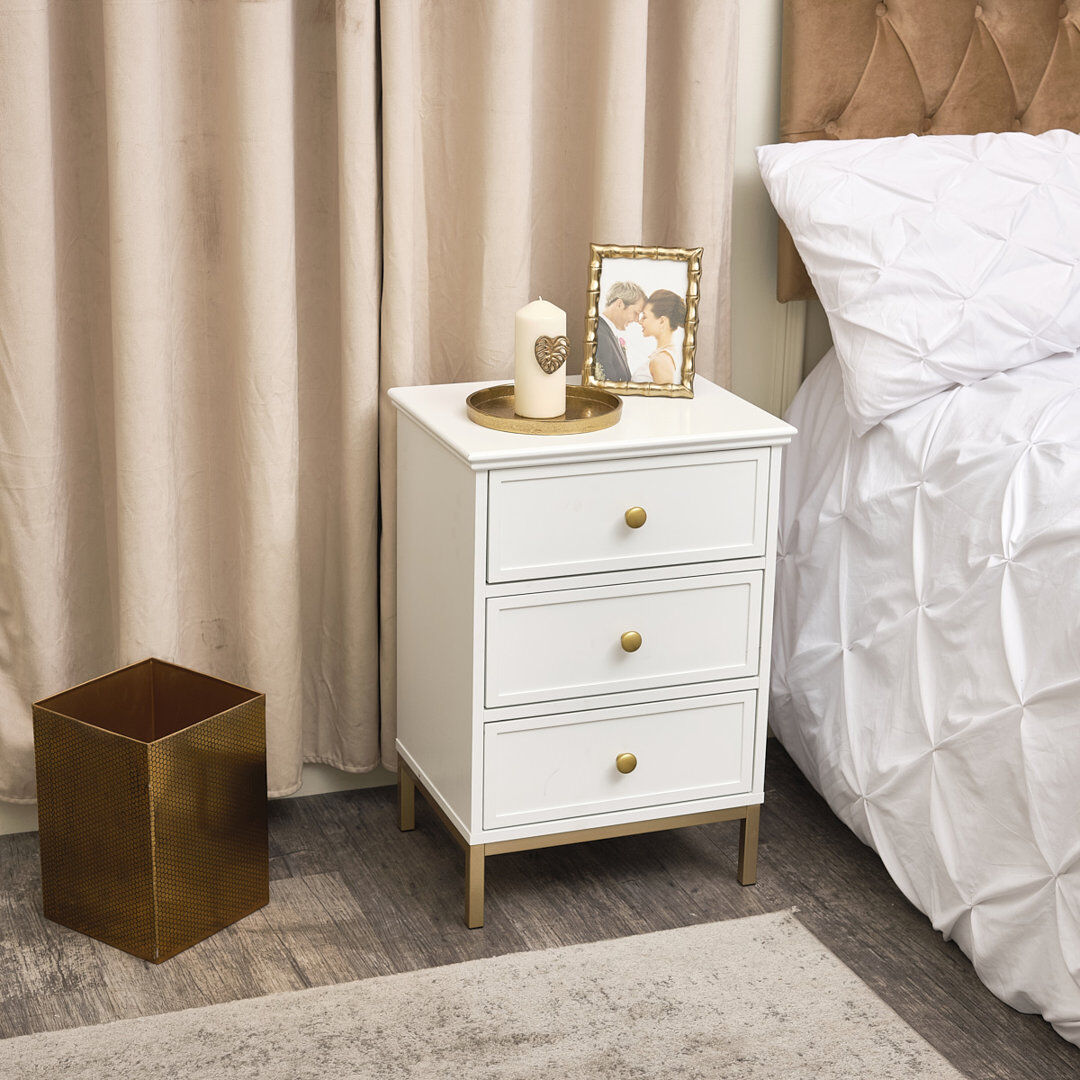 Fairmont Park Allenwood 45 cm W Bedside Table White 65cm H X 45cm W X 35cm D