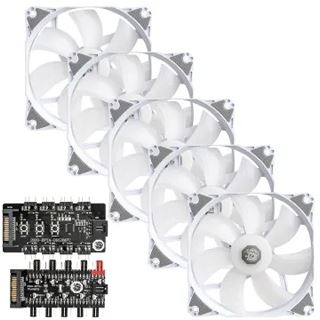 120x120x25mm BitsPower Notos RGB PWM Lüfter, - weiß, 5er-Pack