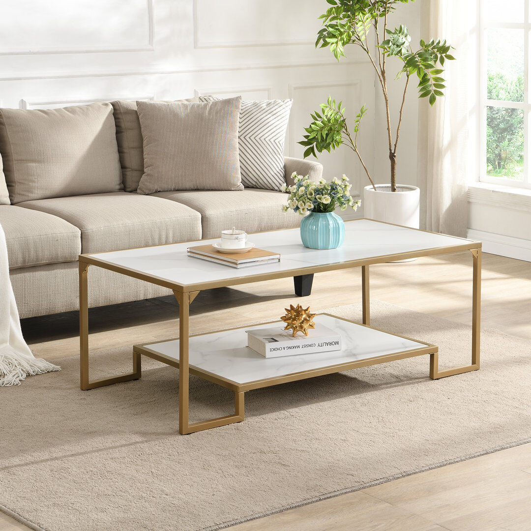 Metro Frame Coffee Table with Storage Gold