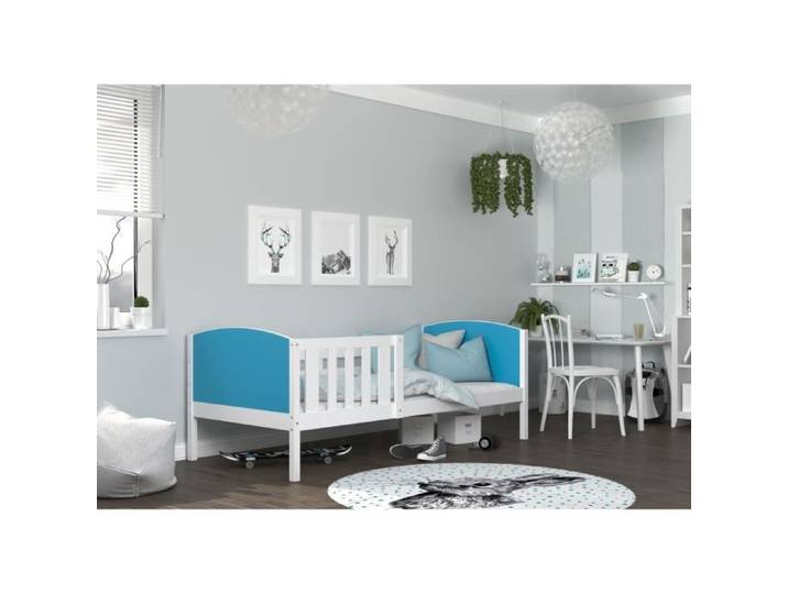 Lit Enfant Tom 90x190 Blanc - bleu