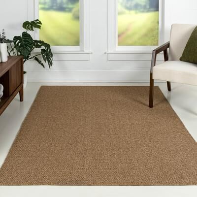 JONATHAN Y Solana Easy Jute Rustic Solid Color Indoor/Outdoor Area Rug