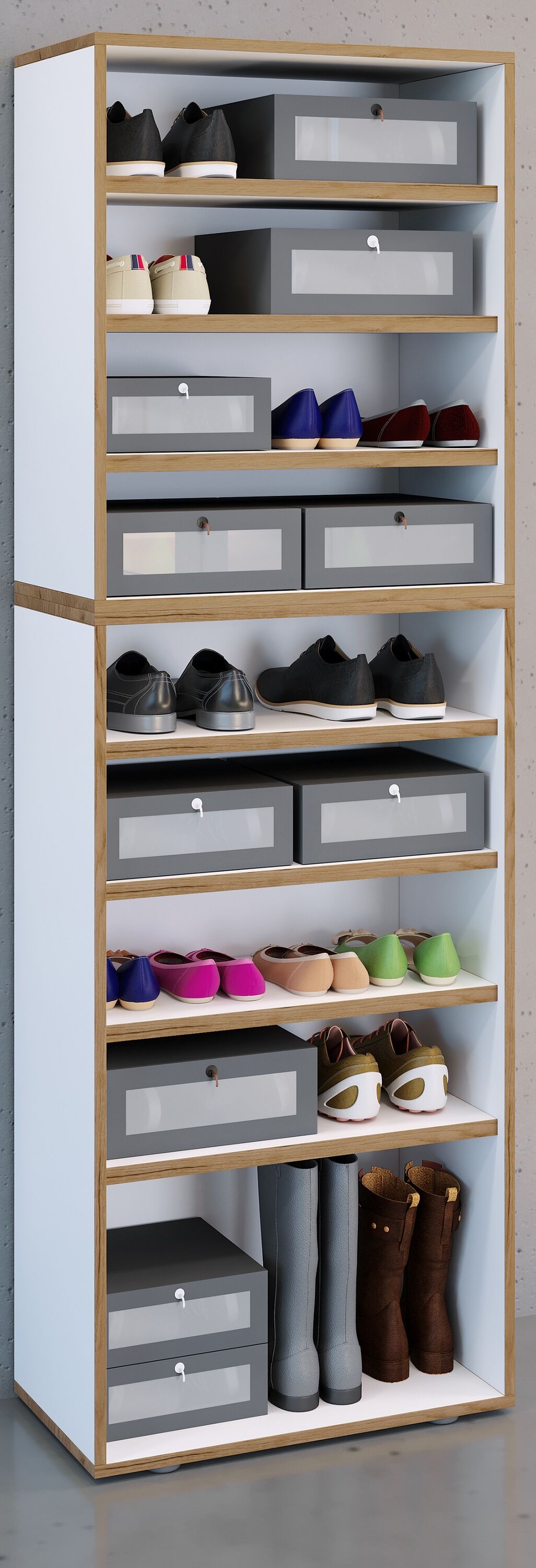 Schuhregal VCM "Holz Regal Schuhschrank Schuhregal Salia B60", weiß, Regale, Schuhregal