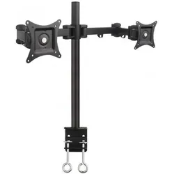 Techly 13-27" Desk Stand For 2 (Tisch, 31", 20 kg), Monitor Halterung, Schwarz