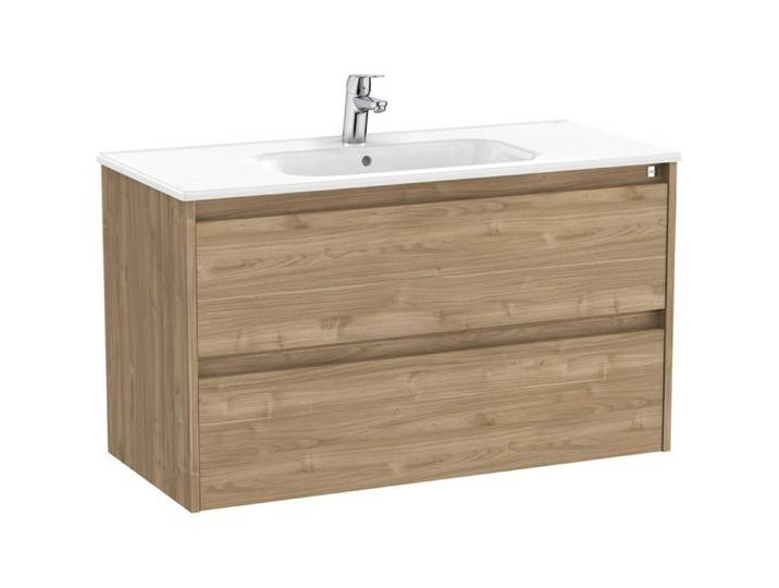 Ensemble meuble Tenet Unik 2 tiroirs lavabo - Roca - Noyer - 80cm
