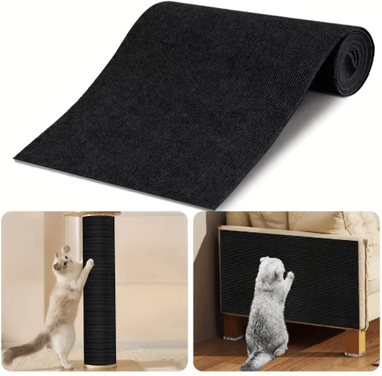 Inspire Picks Self Adhesive Cat Scratching Mat Cat Scratching Mat For Furniture Protection & DIY Scratching Areas black 30x100cm