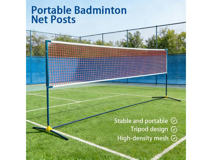 Double Fish draagbare badmintonnetset met tassen voor de rackets - BX