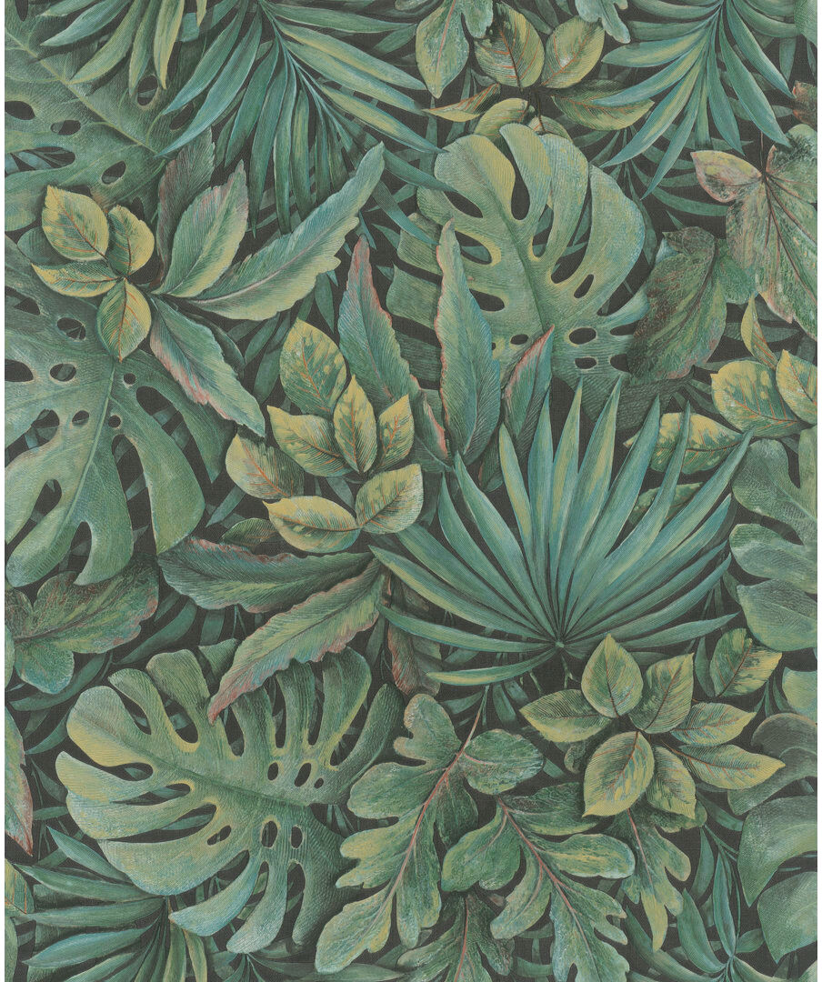 Metro Eden Jungle Leaves 10m x 53cm Wallpaper Roll Green