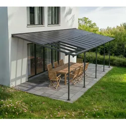 Palram - Canopia Sierra Cabrio 1028 | Aluminium Terrassenüberdachung | 3x8,6 m - Anthrazit