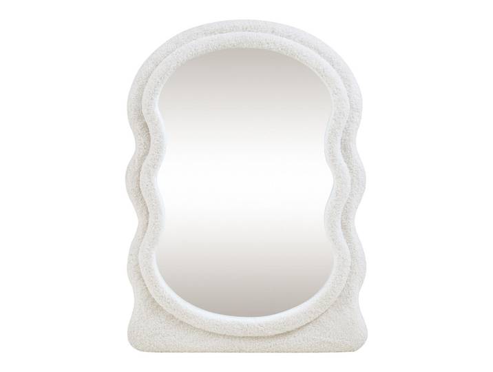 [en.casa] Wandspiegel Brummen, Weiß, Glas, Textil, 60x80x3 cm, Spiegel, Wandspiegel
