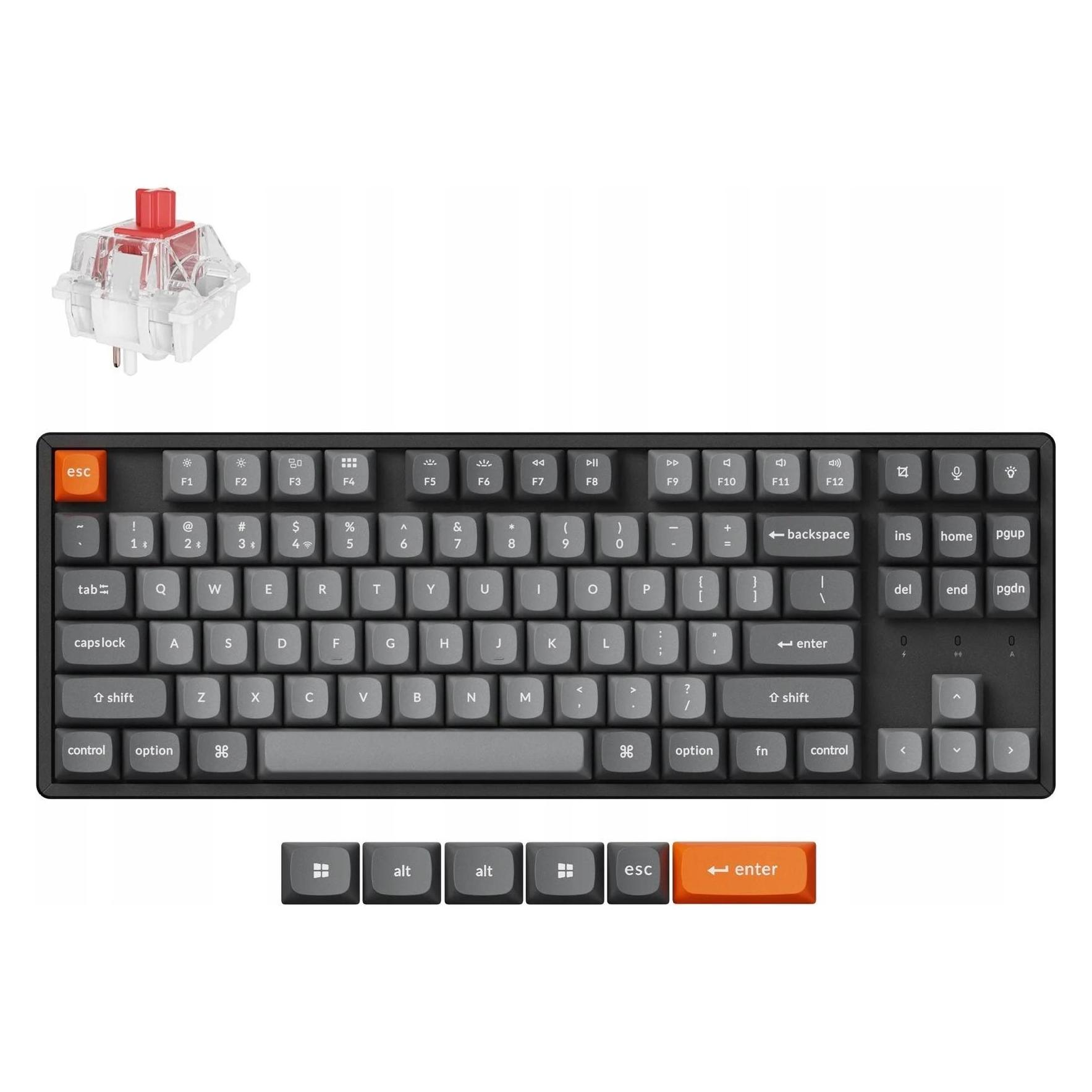 Keychron K8 Max (K8M-J1) QMK Wireless Mechanical Keyboard Red Switch Hot-Swap 80% US Layout (US, Kabelgebunden, Kabellos) (K8M-J1)