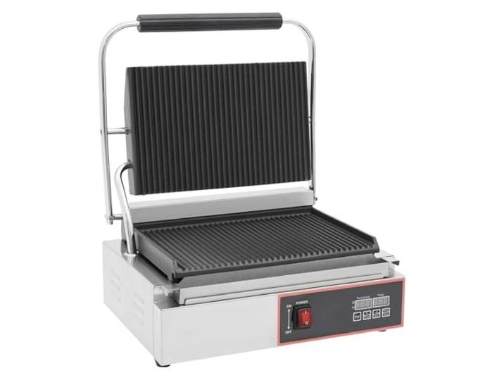 Kontaktgrill Grill Toaster,2200W Elektrischer Kontaktgrill,Sandwich-Grill mit LED-Anzeige,50–300 °C Maßgeschneiderte Temperatur- und Timersteuerung,43×37×19cm