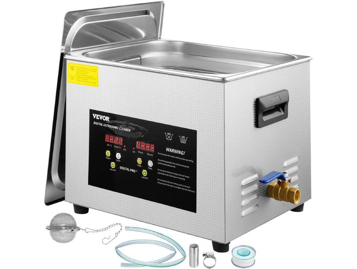 VEVOR 13.5L Ultrasone Reiniger - met Verwarmingstimer - Ultrasoonreiniger voor Brillen / Sieraden / Glazen / Tandheelkundige Instrumenten