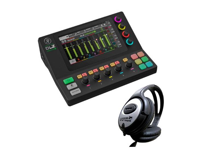 MACKIE Mackie Mischpult DLZ Creator XS Streaming Mixer mit Kopfhörer Digitales Aufnahmegerät (Vorteils-Set mit Kopfhörer)