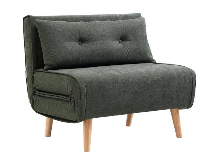 Fauteuil convertible en tissu vert VALERIO
