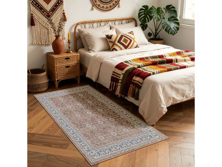 Teppich AYYILDIZ TEPPICHE INKA 1145 , auch als Läufer und Rund , braun (terrakotta), B:80cm H:3mm L:150cm, Polyester, Teppiche, Teppich, Pflegeleicht, strapazierfähig und alltagstauglich