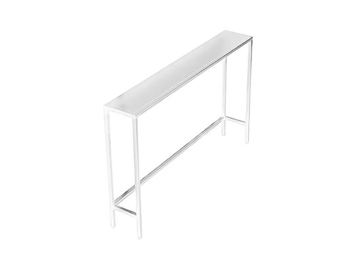 Sehr Schmaler Konsolentisch, Sofa-beistelltisch Aus Eisen. Schwarzer Wand-beistelltisch. Weißer Flurtisch. Akzenttisch Für Wohnzimmer, Schlafzimmereingang(Size:150CM,Color:Weiß)