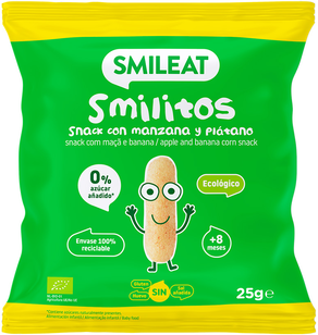 Smileat Smilitos Snack Bio Ecológico Maçã e Banana +8M 25 gr