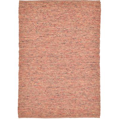 Wollteppich THEKO "Alm Freude, Handwebteppich", orange (terrakotta), B:90cm H:12mm L:160cm, Schurwolle, Teppiche, reine Wolle, meliert, handgewebt, Wendeteppich, Wohnzimmer