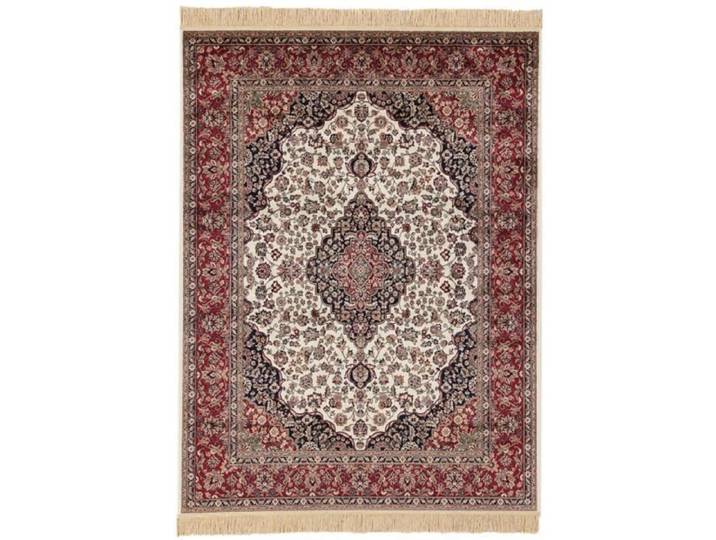 NOVATREND - Tapis de salon style oriental fait main à franges FARSH MEDALLION - Bordeaux - 160x230 cm