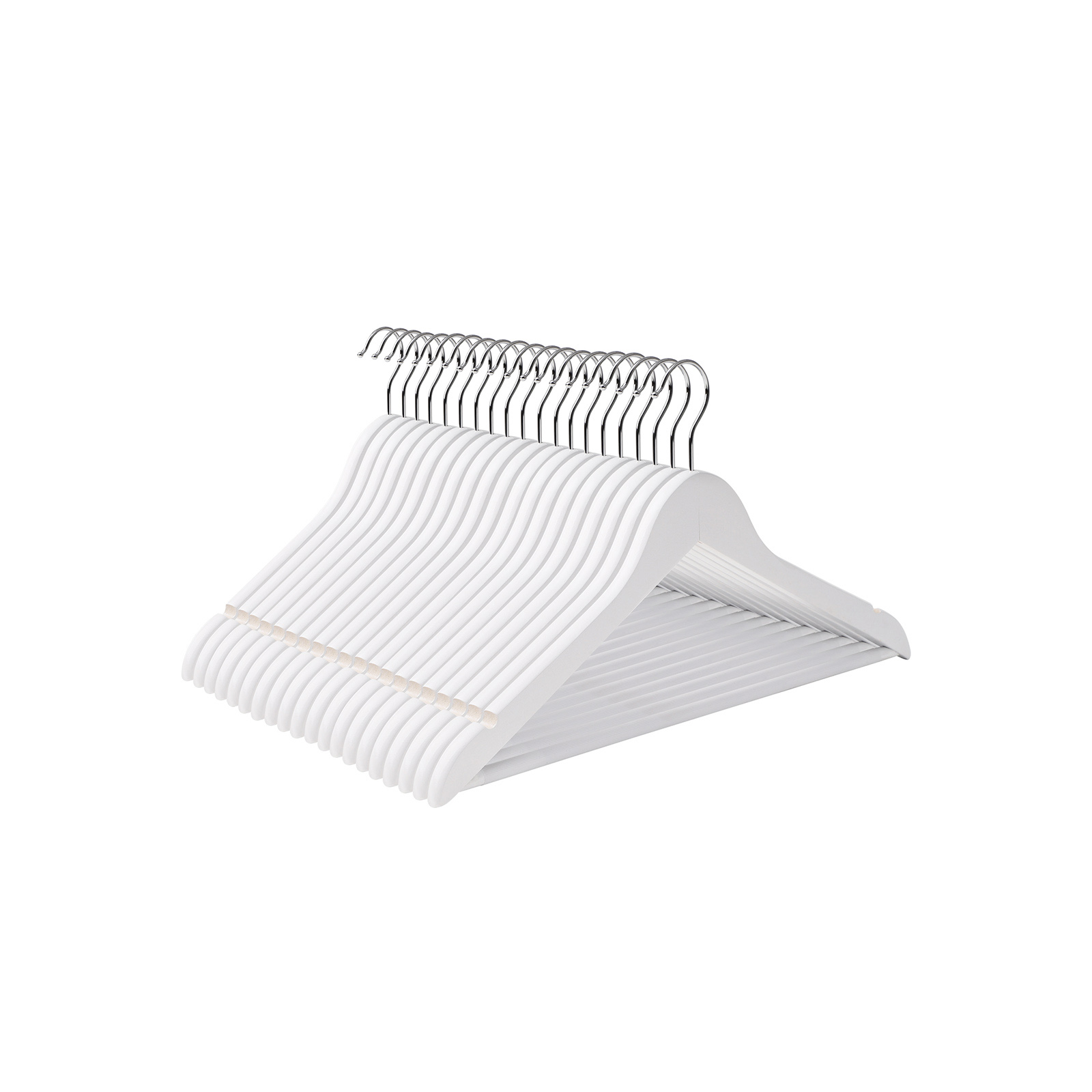 SONGMICS Kleiderbügel Ahornholz 20 Stück Weiß CRW03W-20