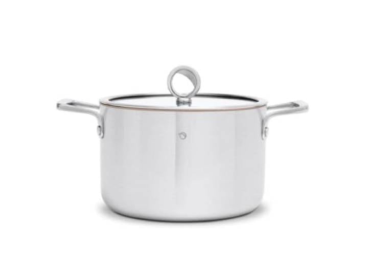 Olavson – Premium-Topf mit Kupferkern – großer antihaftbeschichteter Topf mit Kupferkern – geeignet für Induktion, Backofen oder Herd – Bräter und Auflauf – 20 cm (flach)