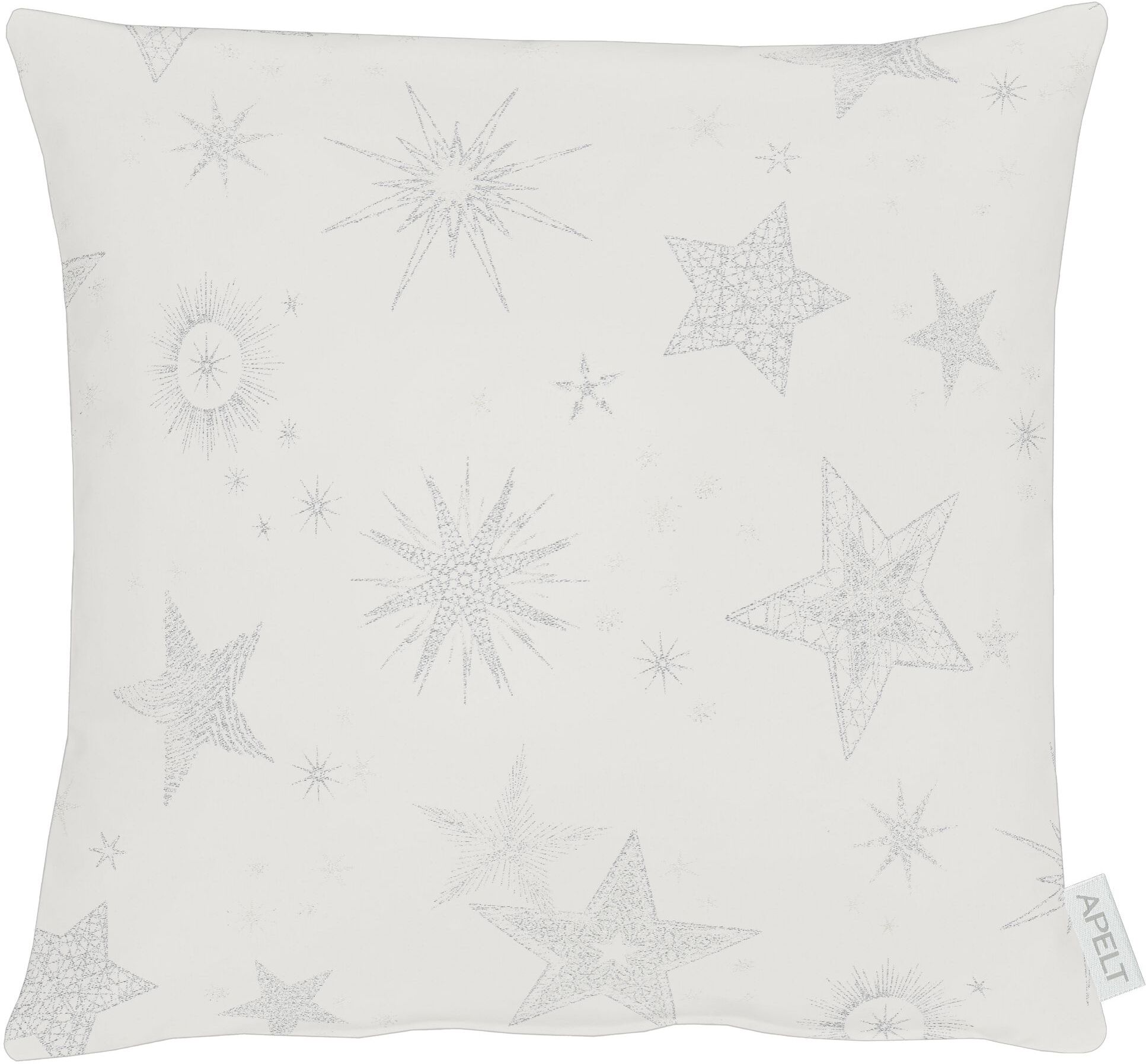 Dekokissen APELT "8150", weiss (gebrochenes weiß, silberfarben), B:40cm L:40cm, Polyacryl, Polyester, Dekokissen_Sitzkissen_Kissenhüllen, Dekokissen gebrochenes weiß, silberfarben B/L: 40cm x 40cm, 1 Stk.