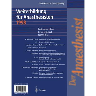 Der Anaesthesist Weiterbildung für Anästhesisten 1998, Taschenbuch von , Springer Berlin, 978-3-540-64711-9