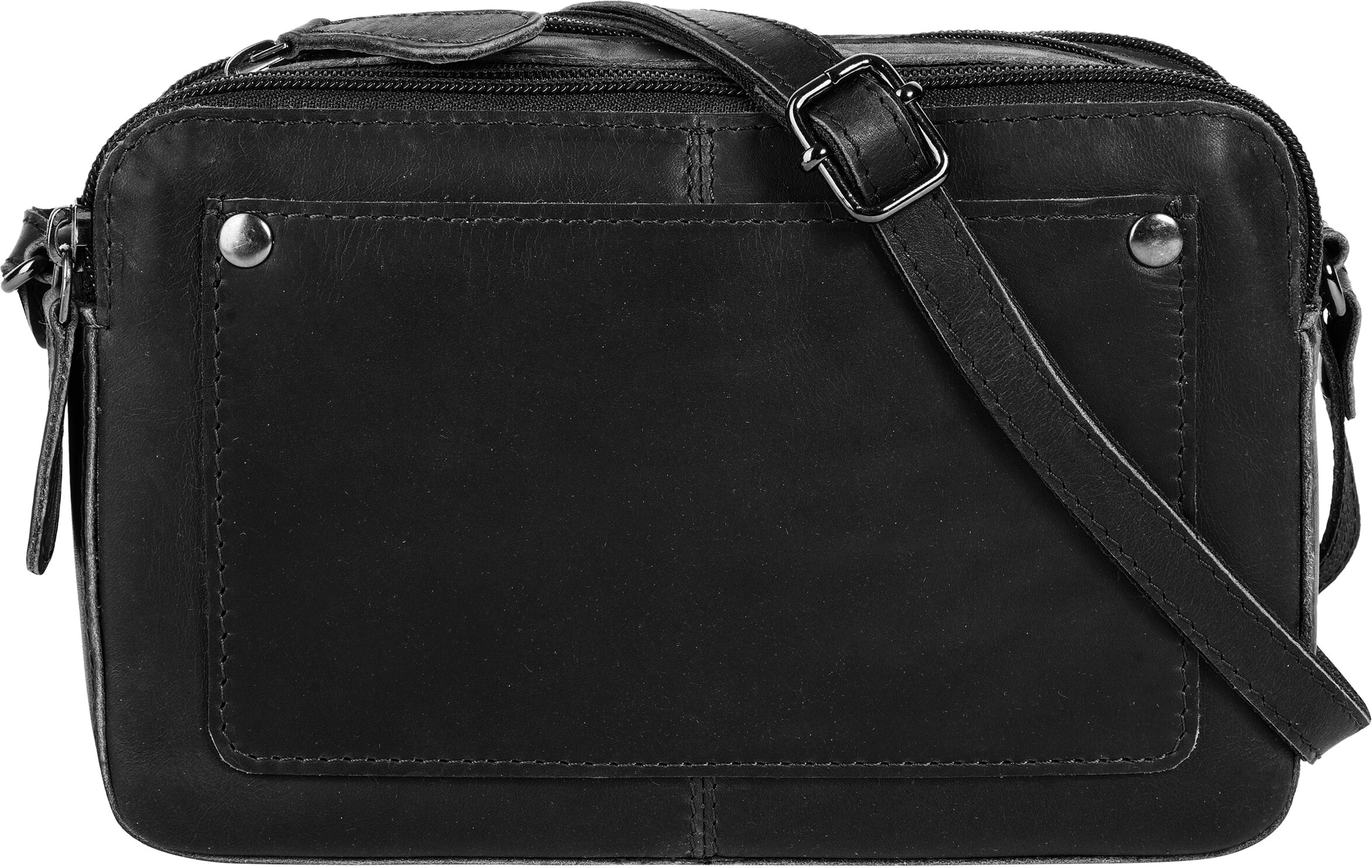 Umhängetasche CLUTY "CLUTY Damen echt Leder", Damen, Gr. B/H/T: 19cm x 13cm x 7cm onesize, schwarz, Leder, Taschen Umhängetasche, echt Leder schwarz B/H/T: 19cm x 13cm x 7cm onesize