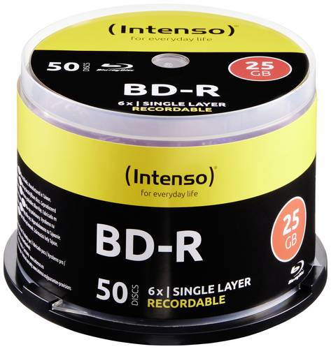Intenso 5001115 Blu-ray BD-R SL Rohling 25GB 50 St. Spindel