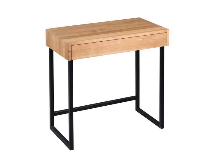 Livetastic Konsolentisch, Schwarz, Wildeiche, Holz, Metall, Wildeiche, massiv, 1 Schublade(n) Schubladen, 42x75x80 cm, Holzmöbel, Holztische, Konsolentische Holz