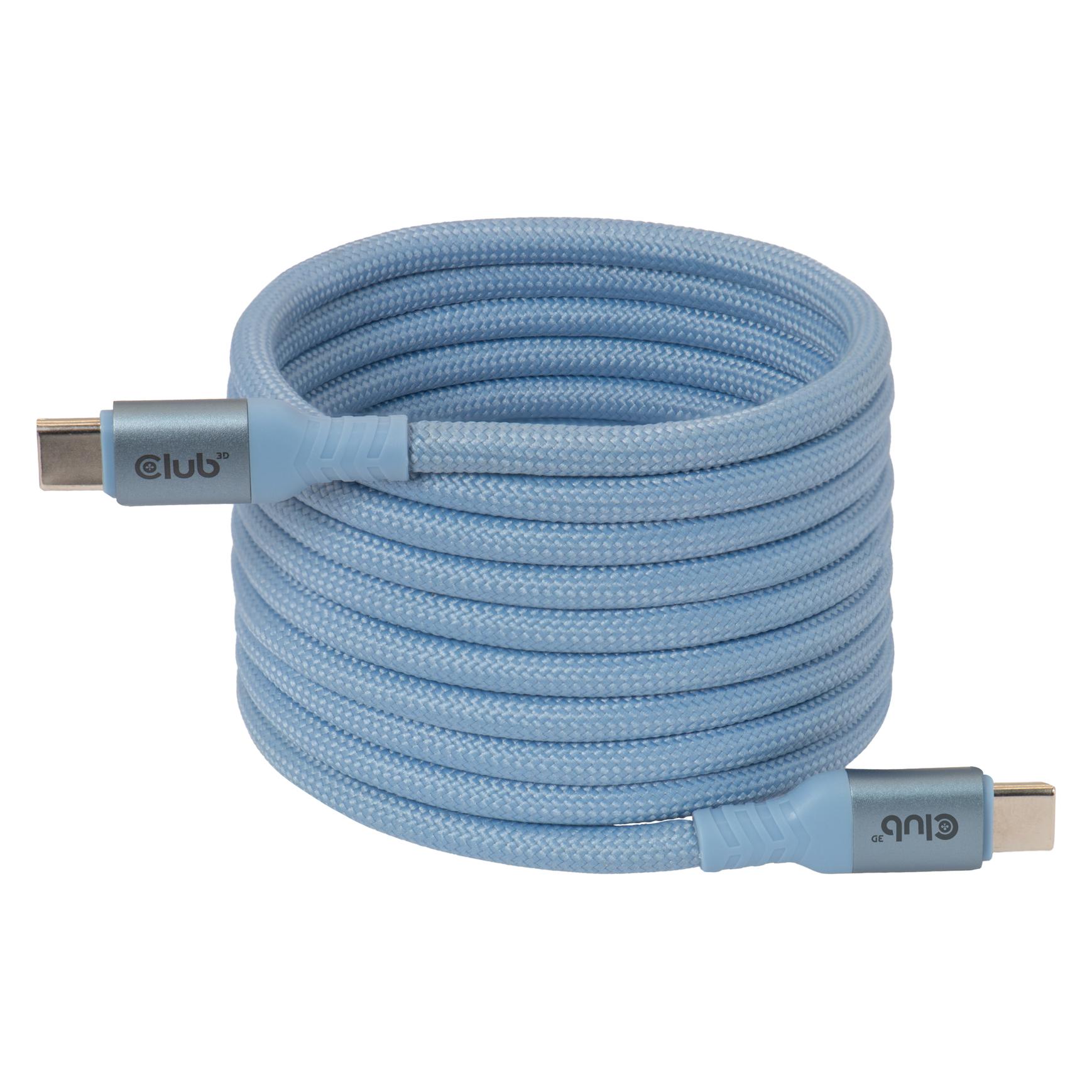 Club 3D USB Type C ->C 2,0m blau Bi-Direktional Kabel USB-C (2 m, USB 2.0, 240 W) (CAC-3030)