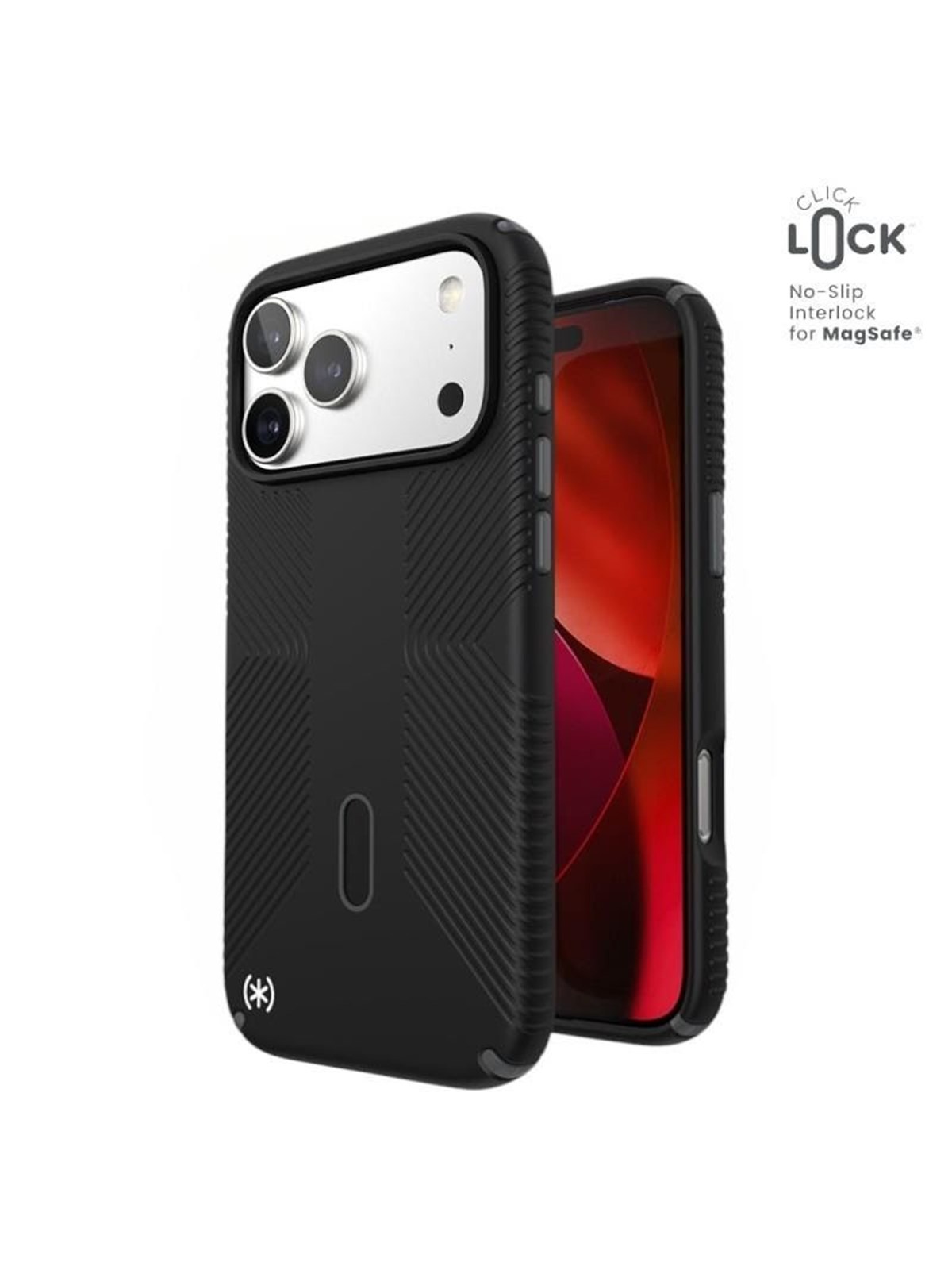Speck Presidio2 Grip ClickLock & MagSafe Case for iPhone 17 Pro Max - Black / Gray / White