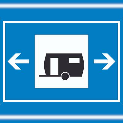 HB-Druck Wohnwagen links rechts Symbol Aufkleber A4 (210x297mm)