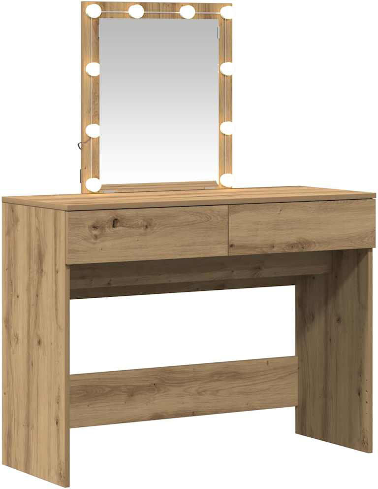Alpen Home Dressing Table Artisan 100 X 40 X 130 Cm Engineered Wood Oak 130cm H X 100cm W X 40cm D