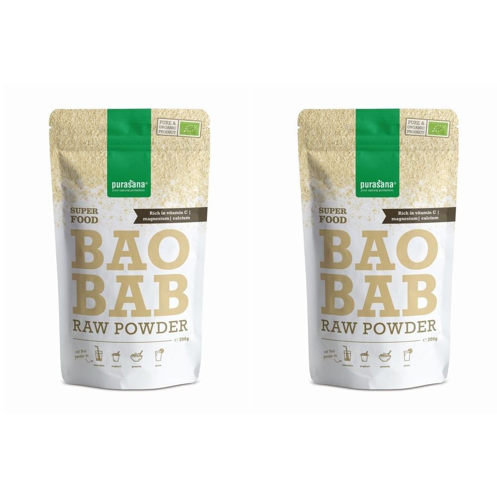 Purasana Baobab Poeder Bio x2 2x200 g Pulver