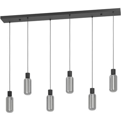 EGLO Hängeleuchte "MAIONE Pendellampe - Stahl - E27 - 6X4W - IP20", schwarz, 6, H: 110cm, 1 Stk., Leuchten, Hängelampe, Deckenlampe, Wohnzimmer, Esszimmer, L138 x B14 x H110 cm, Hängeleuchte
