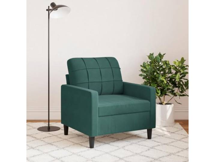 KTHLBRH Sessel dunkelgrün 60 cm Samt Schaumstoff, Metallrahmen, modernes Design, 77 x 77 x 80 cm, für Wohnzimmer