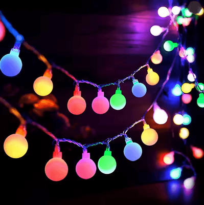 Inspire Essentials Globe LED String Lights Waterproof Fairy Lights Battery Or USB Powered For Garden And Events warm White 6m40led battery