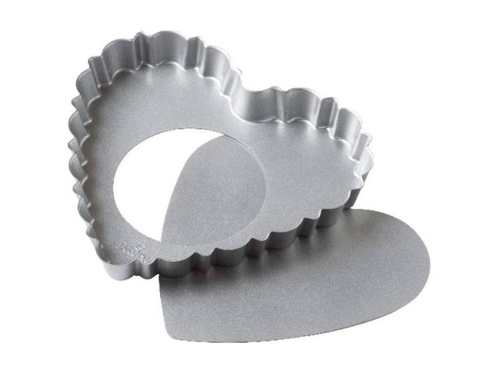 Backform Decora Herz , silber (silberfarben), B:23cm L:25cm, Küchenformen, Backform