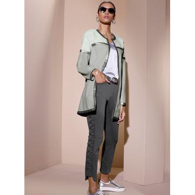 Lederimitat-Blazer MAINPOL "Lederimitat-Blazer", Herren, Gr. 38, kalkmint, zartmint, 100% Polyester, Blazer
