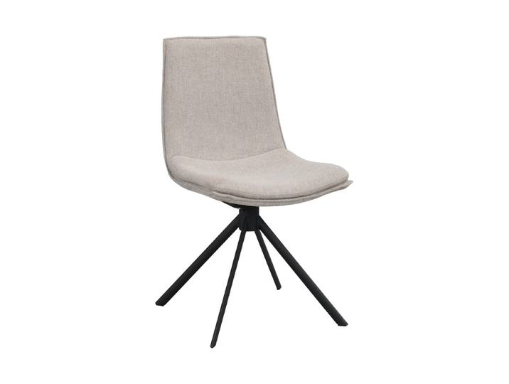 360° drehbarer Design Stuhl „Lowell“ - Strukturstoff Grau Rowico